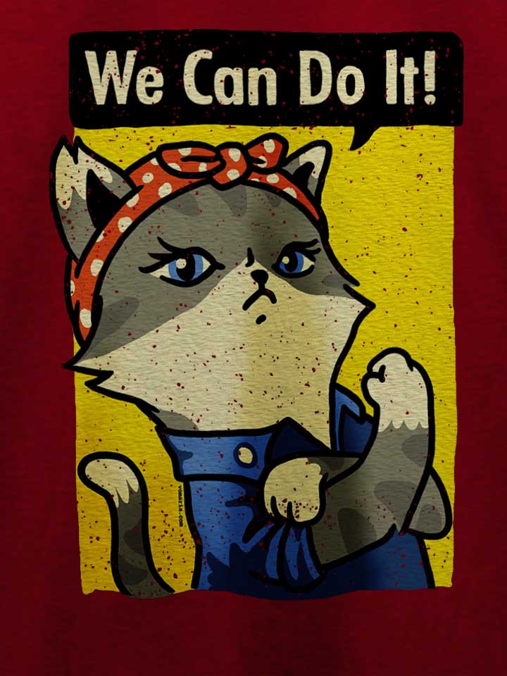 we-can-do-it-cat-t-shirt bordeaux 4