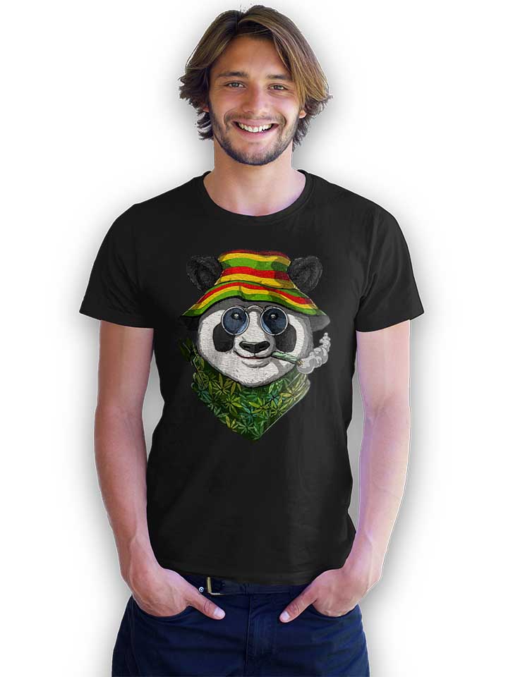 weed-panda-t-shirt schwarz 2