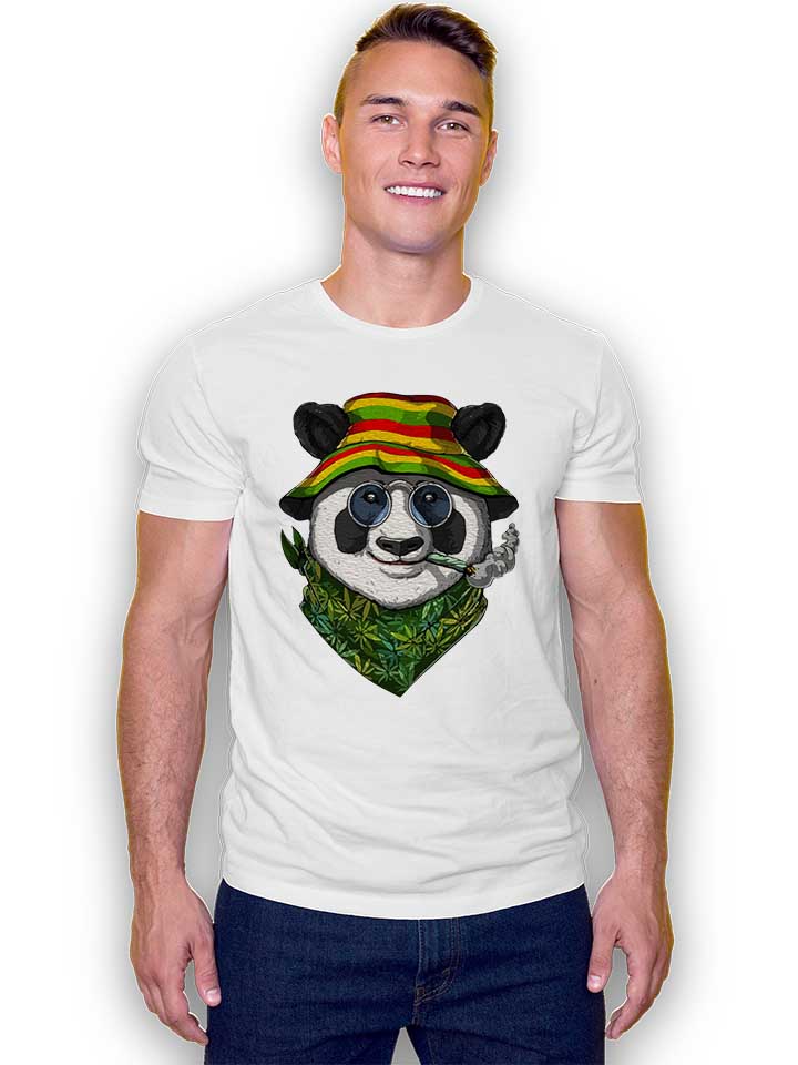 weed-panda-t-shirt weiss 2