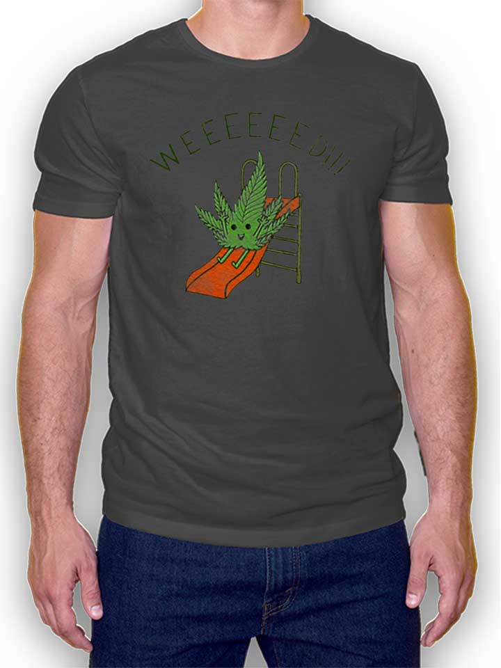 Weed Slider Cartoon T-Shirt dunkelgrau L