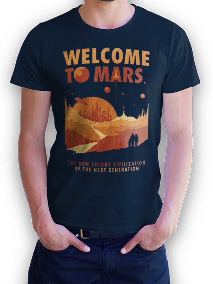 Welcom To Mars T-Shirt dunkelblau L