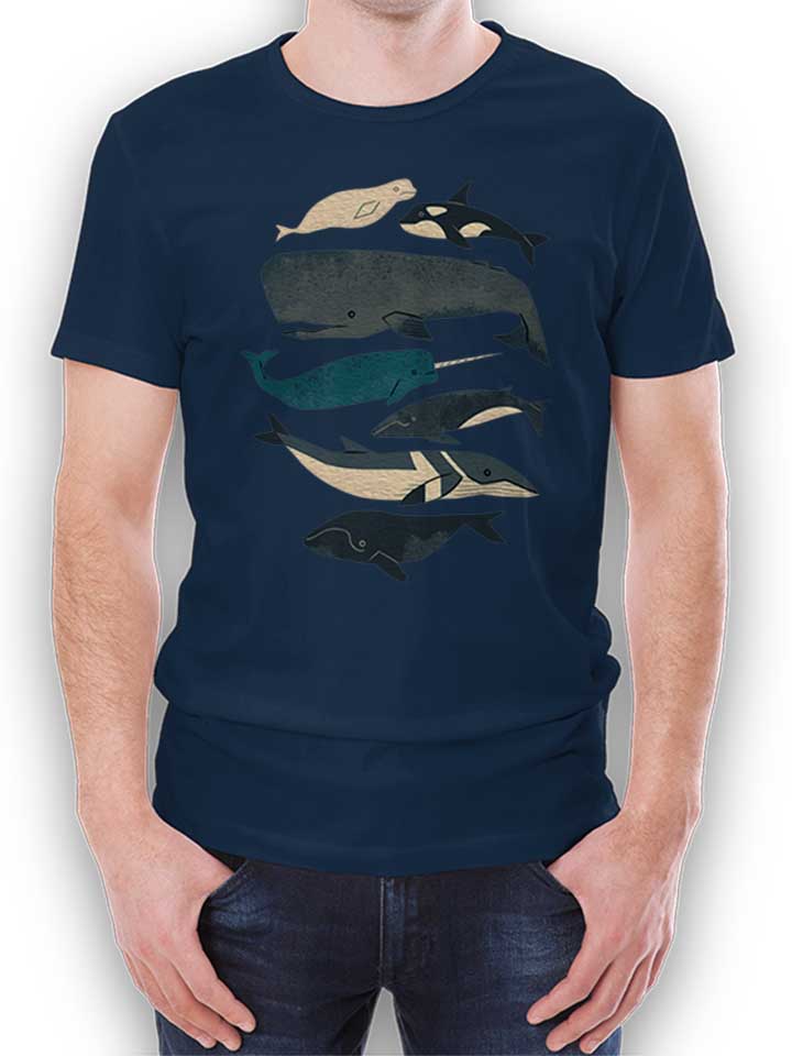 Whales T-Shirt dunkelblau L
