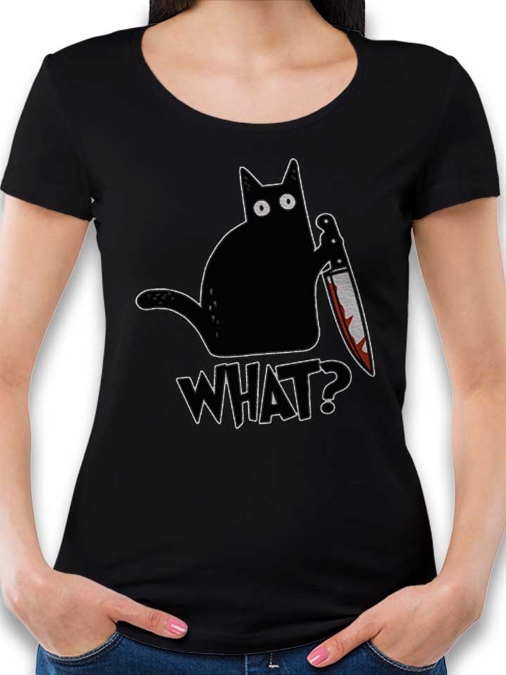 what-knife-cat-damen-t-shirt schwarz 1