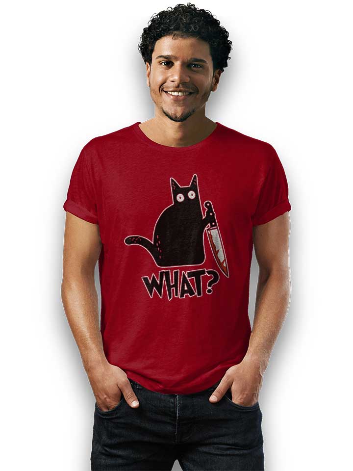 what-knife-cat-t-shirt bordeaux 2