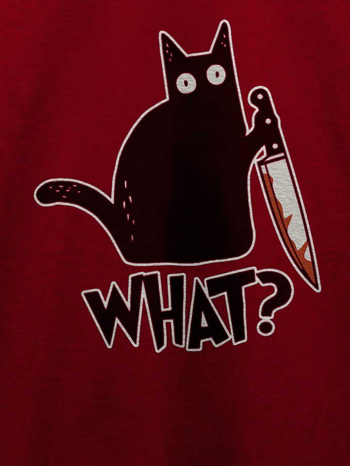 what-knife-cat-t-shirt bordeaux 4