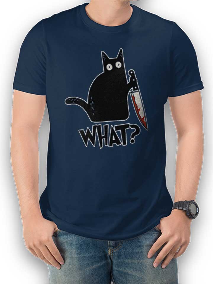 What Knife Cat T-Shirt dunkelblau L