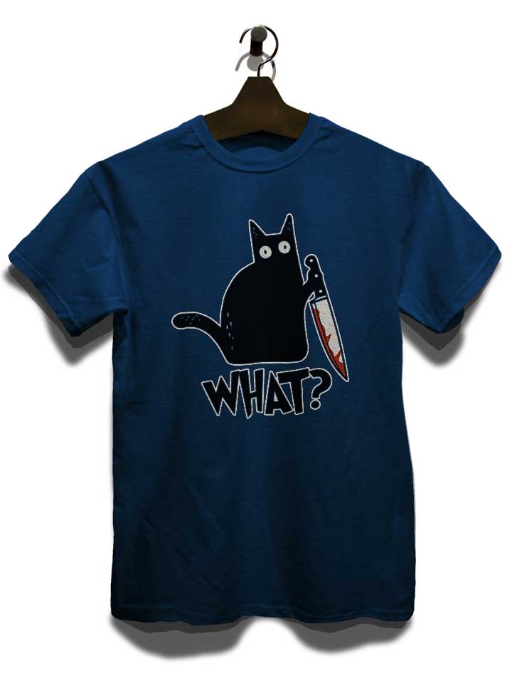 what-knife-cat-t-shirt dunkelblau 3