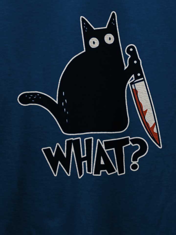 what-knife-cat-t-shirt dunkelblau 4