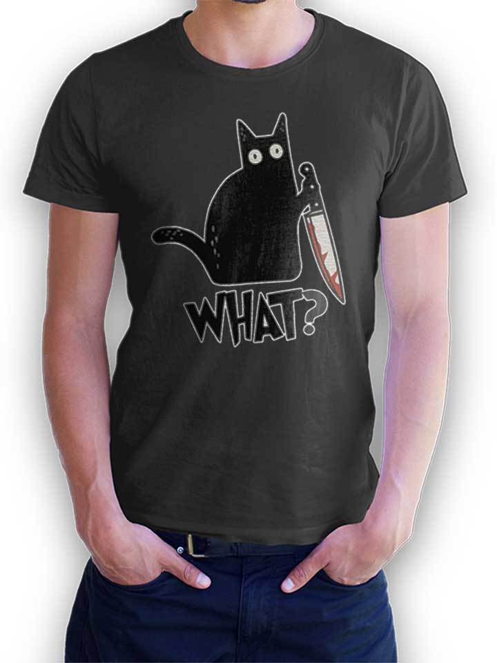 What Knife Cat T-Shirt gris-fonc L