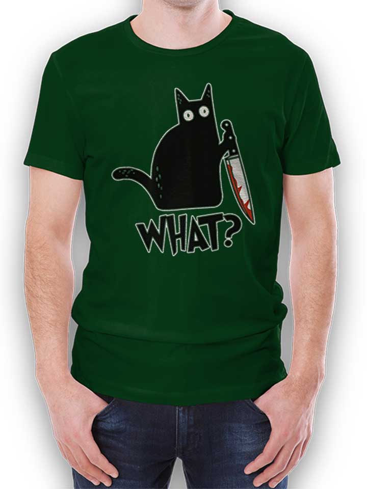What Knife Cat T-Shirt vert-fonc L