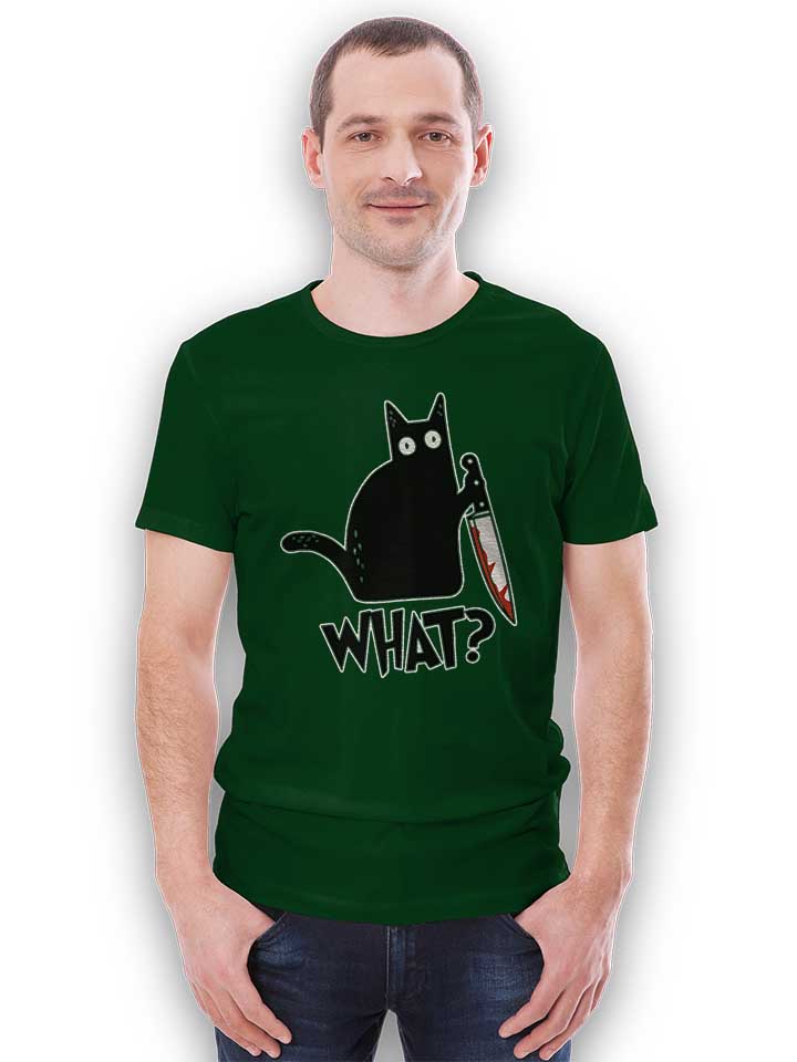 what-knife-cat-t-shirt dunkelgruen 2