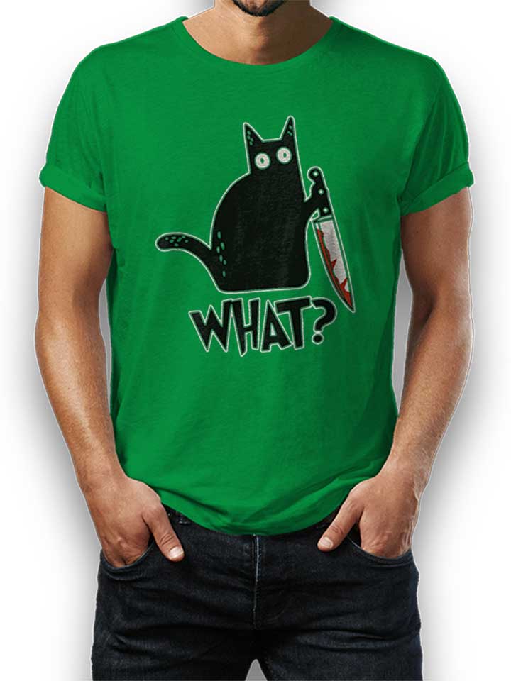 what-knife-cat-t-shirt gruen 1