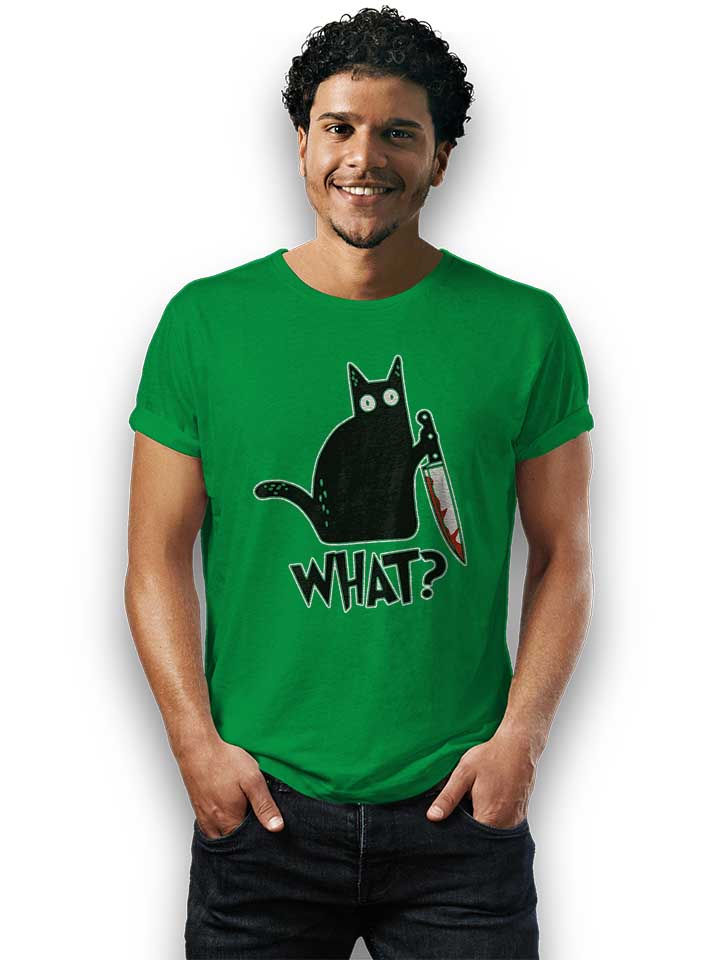 what-knife-cat-t-shirt gruen 2