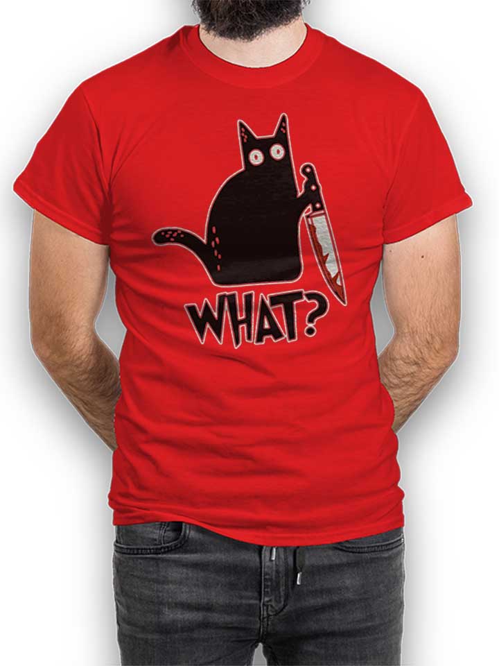 What Knife Cat T-Shirt rosso L
