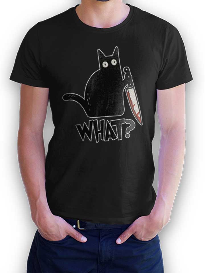 What Knife Cat T-Shirt schwarz L