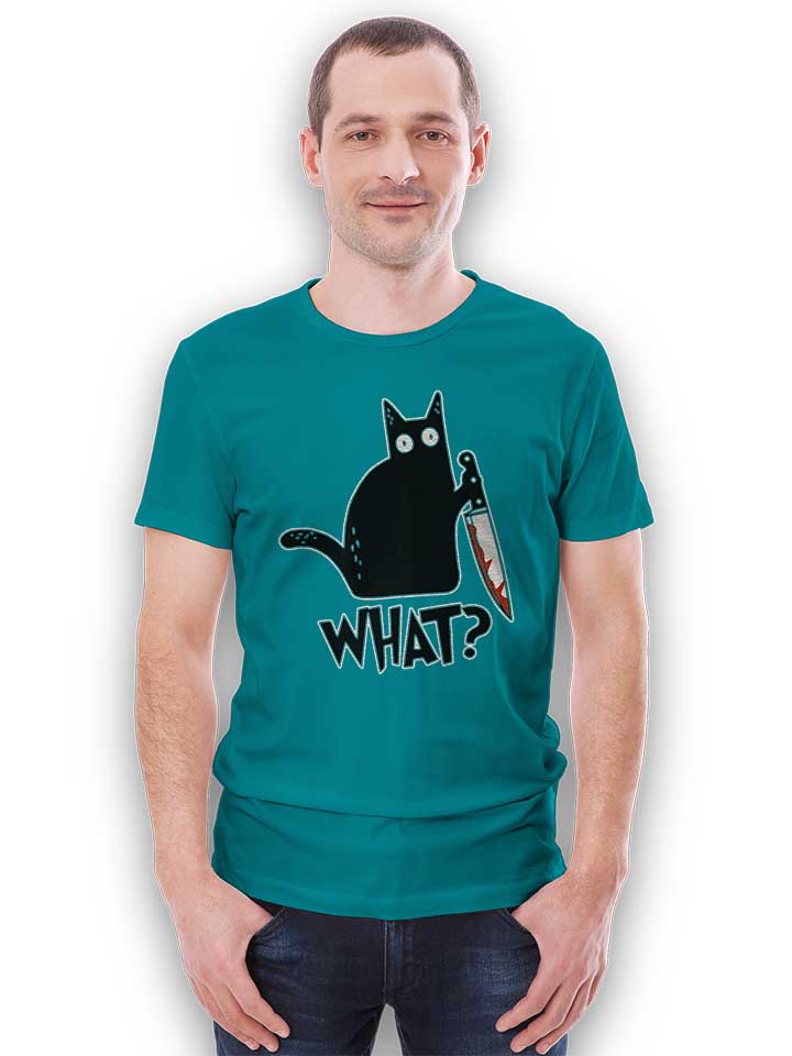 what-knife-cat-t-shirt tuerkis 2
