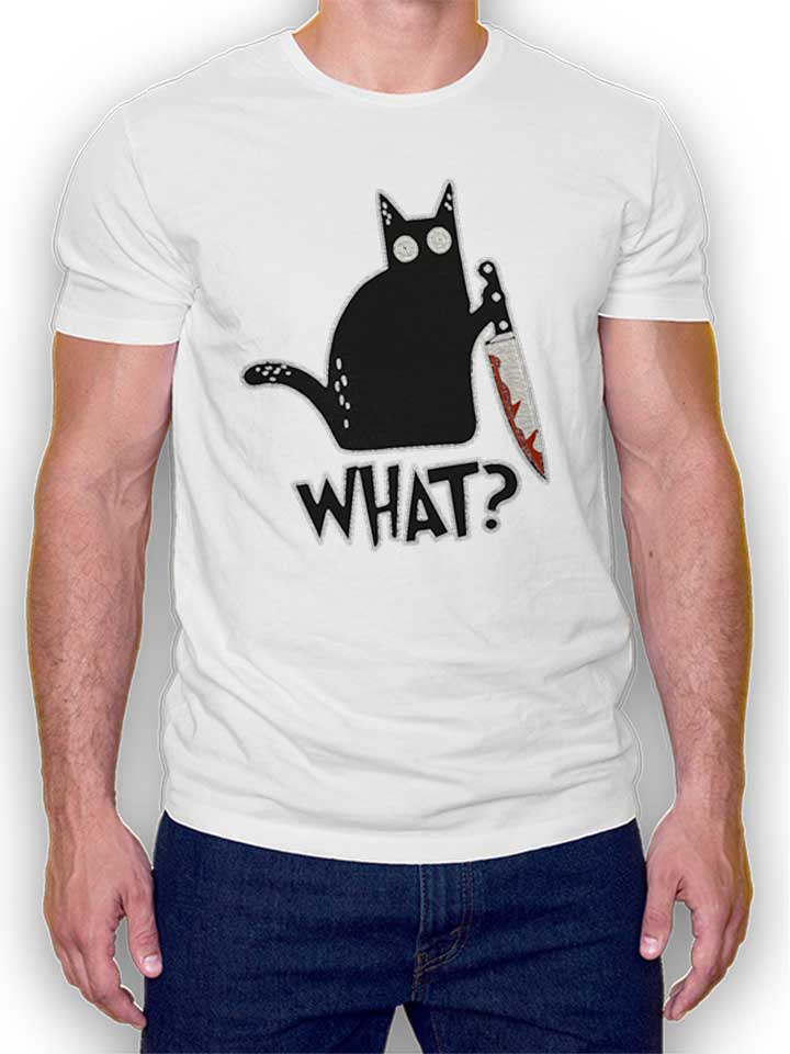 What Knife Cat T-Shirt weiss L