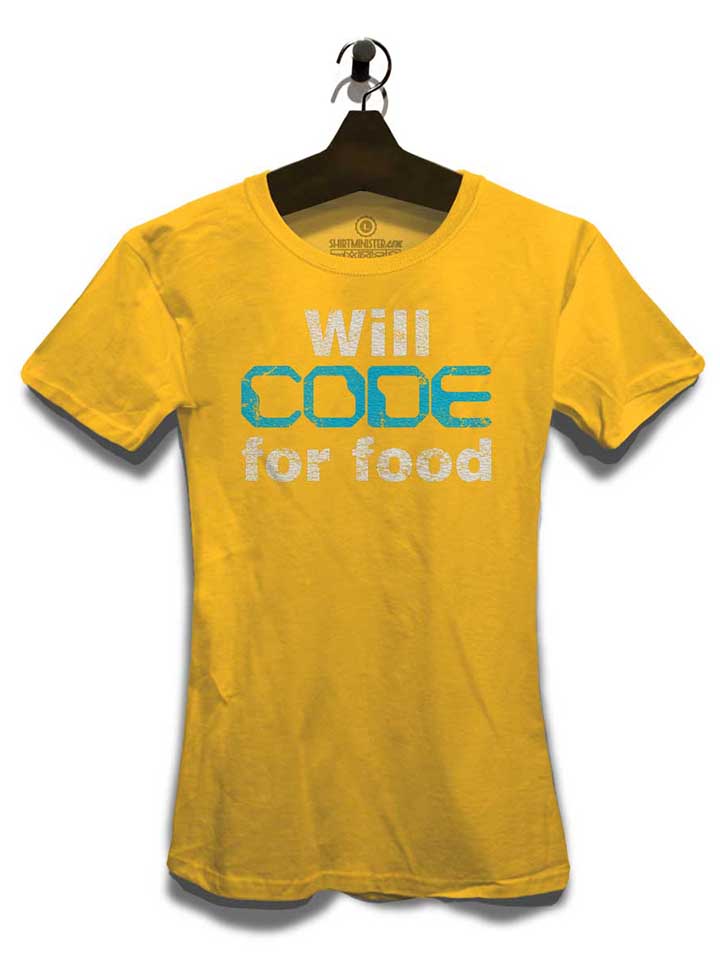 will-code-for-food-vintage-damen-t-shirt gelb 3