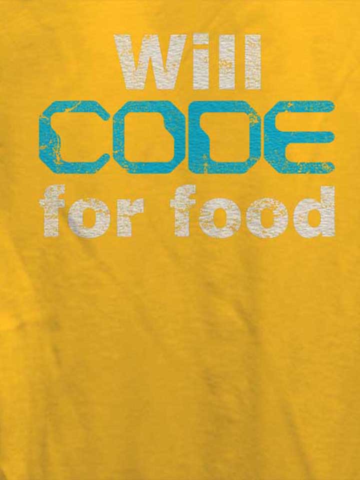 will-code-for-food-vintage-damen-t-shirt gelb 4