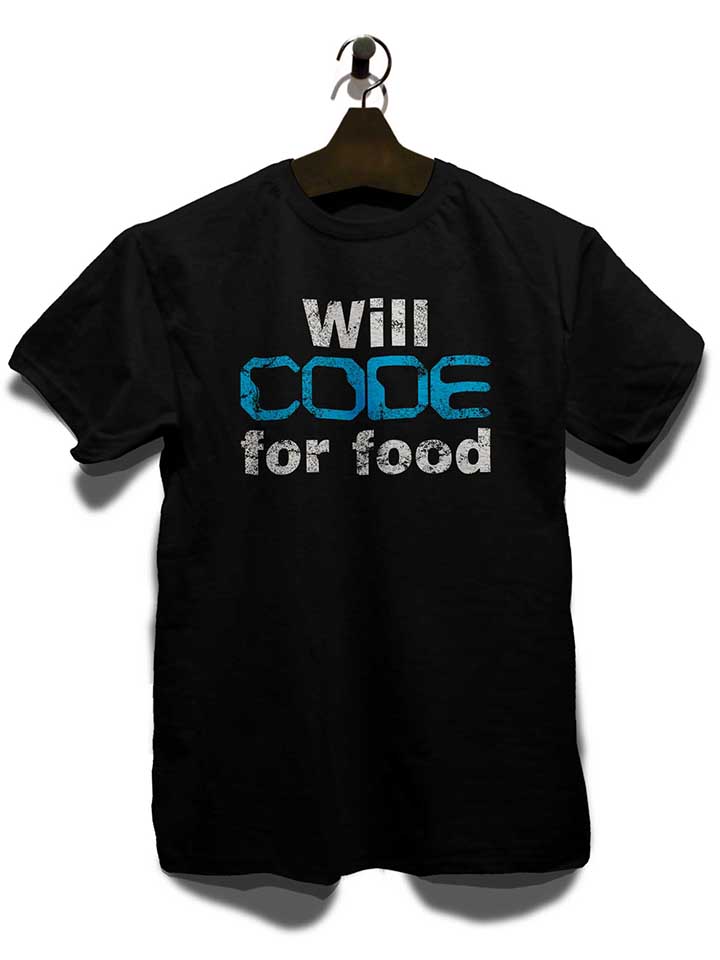 will-code-for-food-vintage-t-shirt schwarz 3