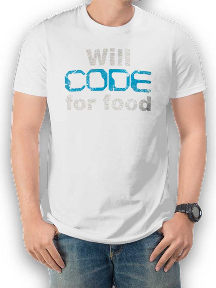 will-code-for-food-vintage-t-shirt weiss 1