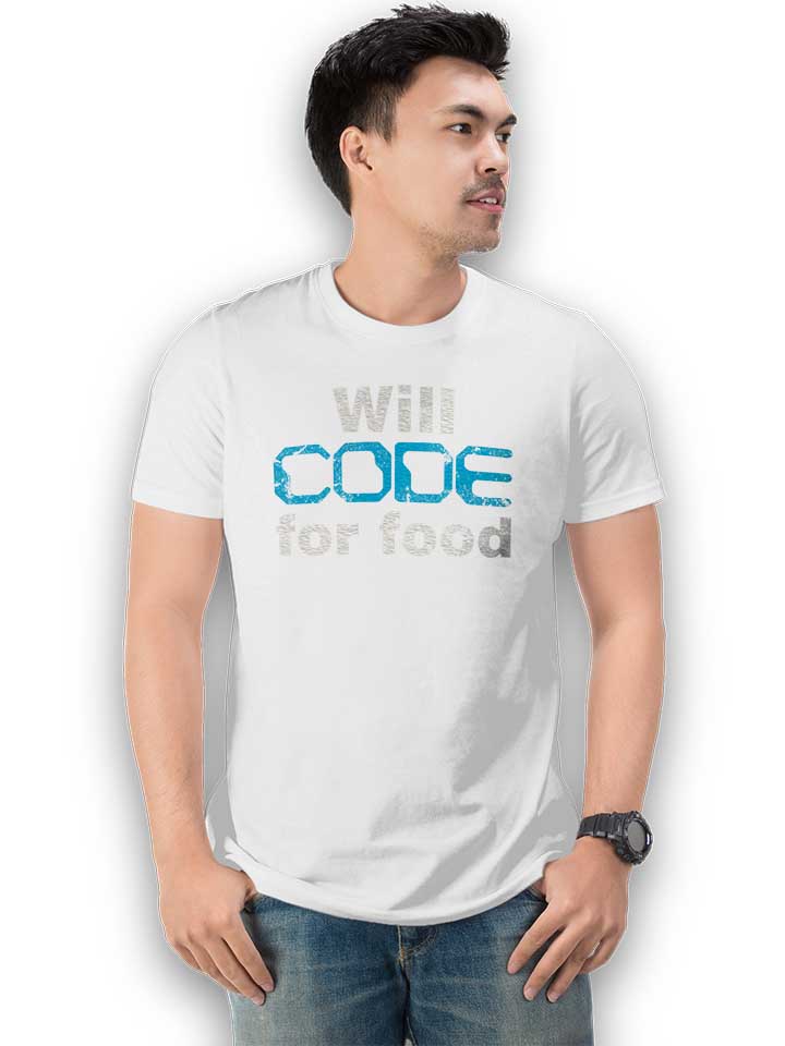 will-code-for-food-vintage-t-shirt weiss 2