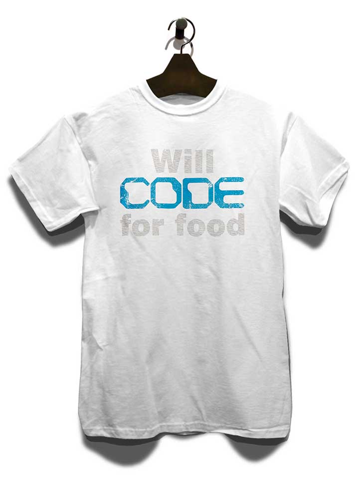 will-code-for-food-vintage-t-shirt weiss 3