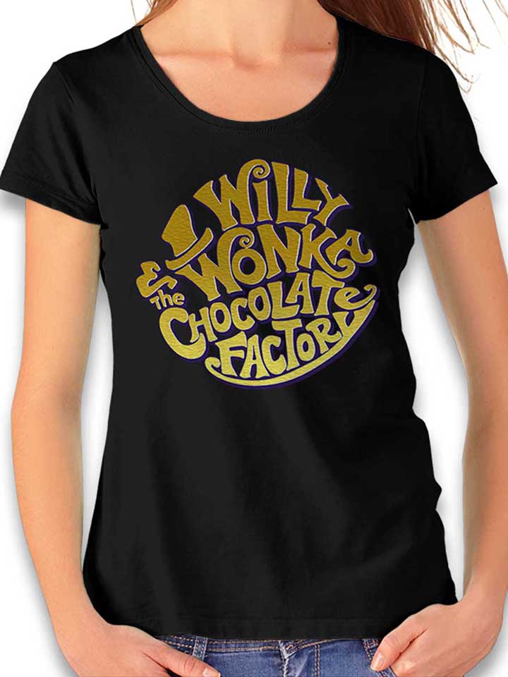 willy-wonka-chocolate-factory-damen-t-shirt schwarz 1