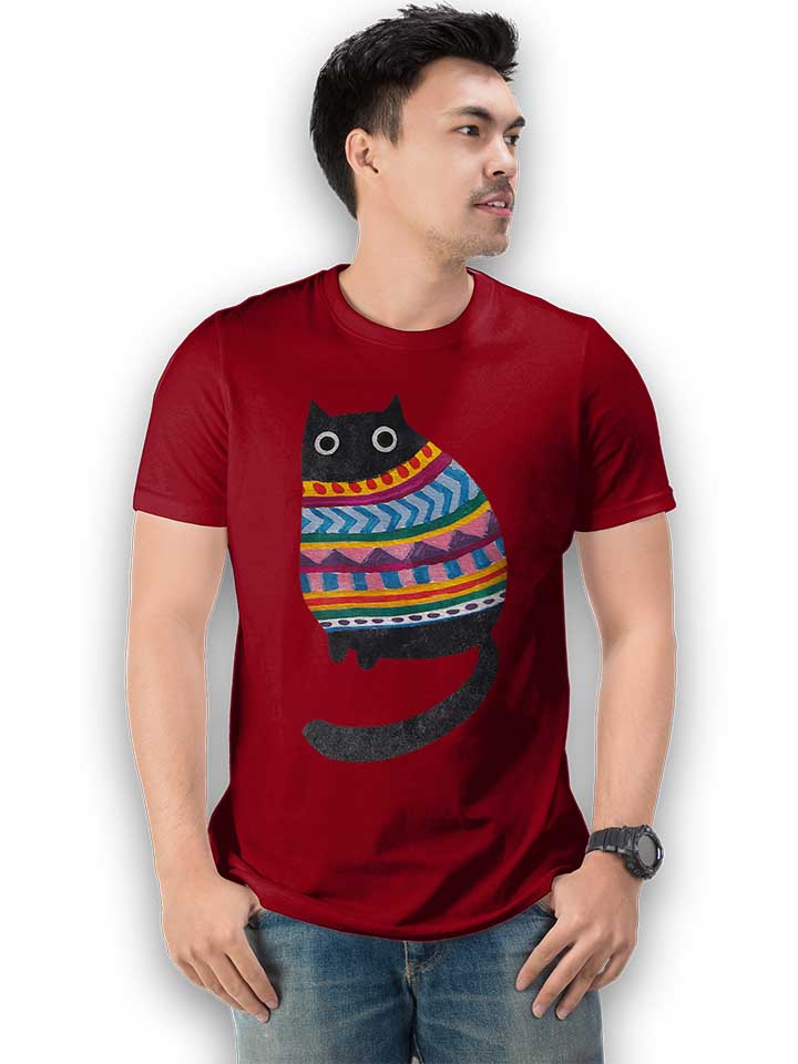 winter-wooly-cat-t-shirt bordeaux 2