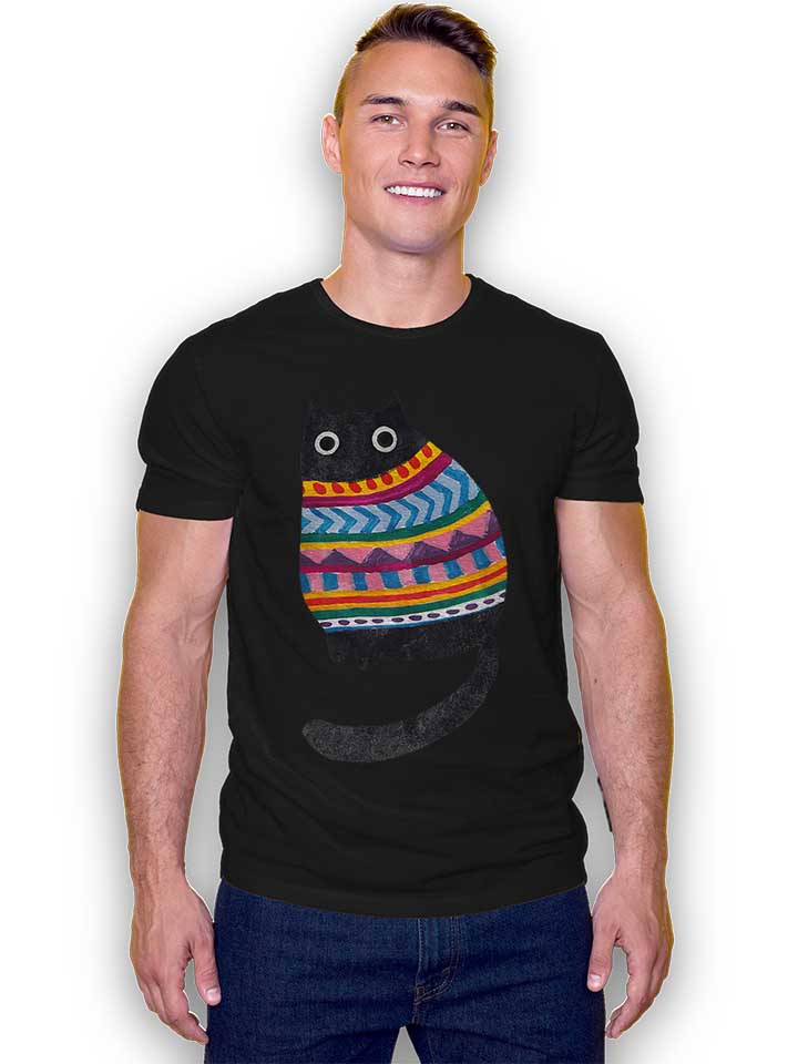 winter-wooly-cat-t-shirt schwarz 2