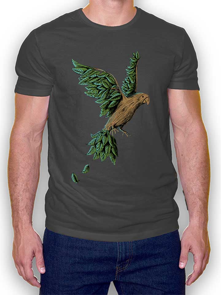 Wooden Bird T-Shirt dunkelgrau L