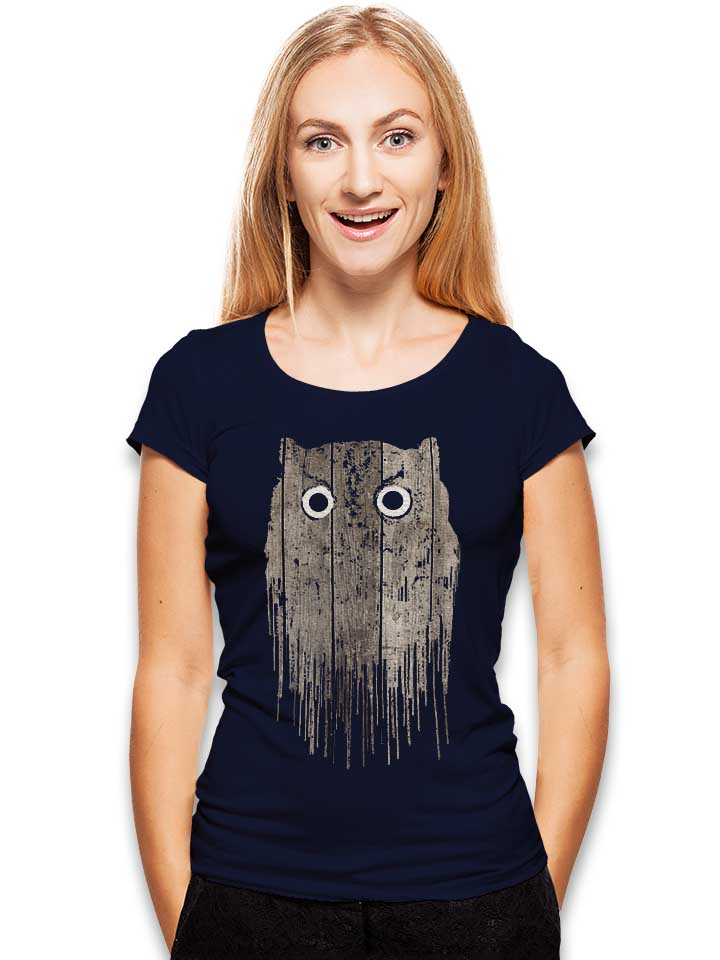 wooden-owl-damen-t-shirt dunkelblau 2