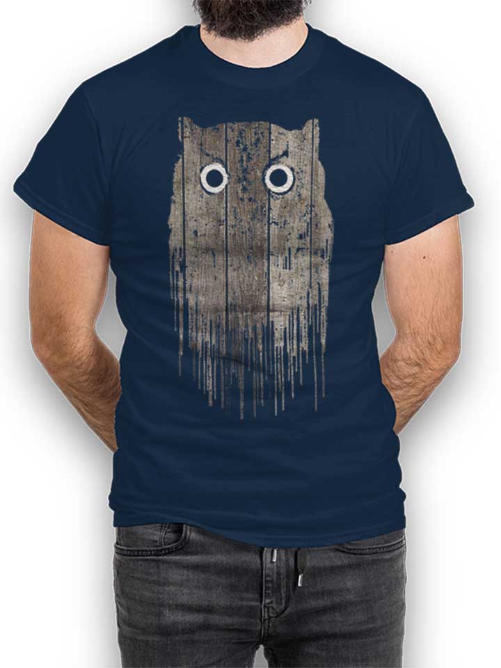 Wooden Owl T-Shirt dunkelblau L