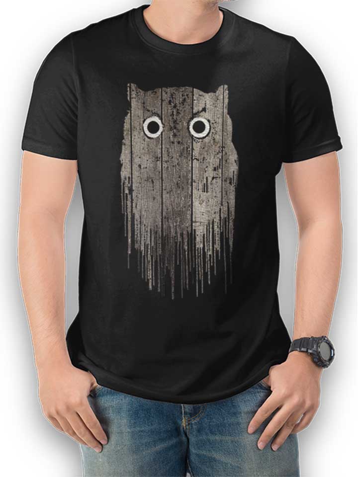 Wooden Owl T-Shirt schwarz L