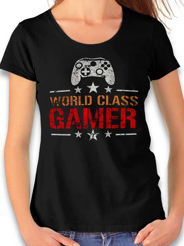 World Class Gamer Vintage Damen T-Shirt schwarz L