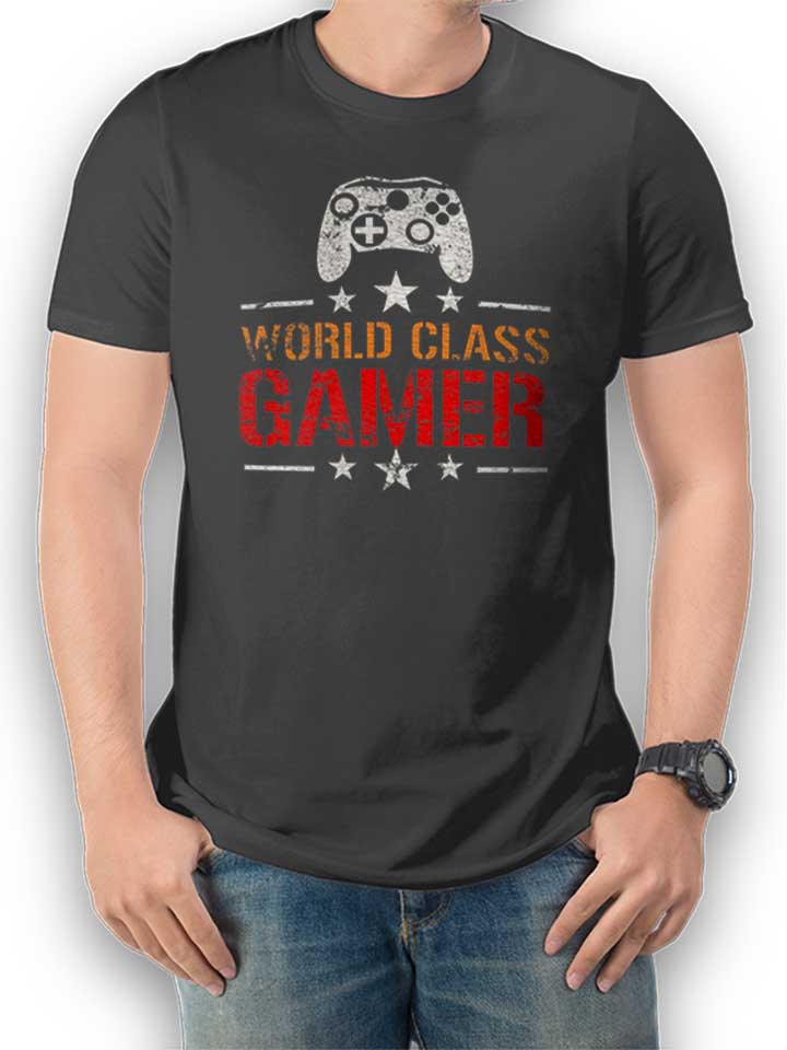 World Class Gamer Vintage Camiseta gris-oscuro L