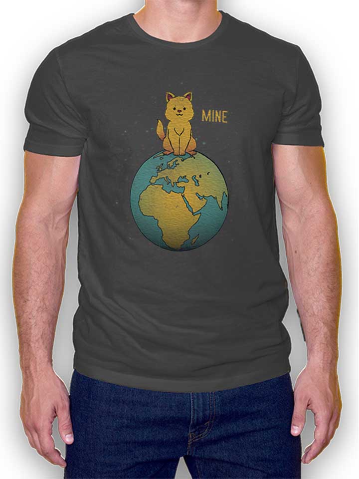 World Is Mine Cat Camiseta gris-oscuro L