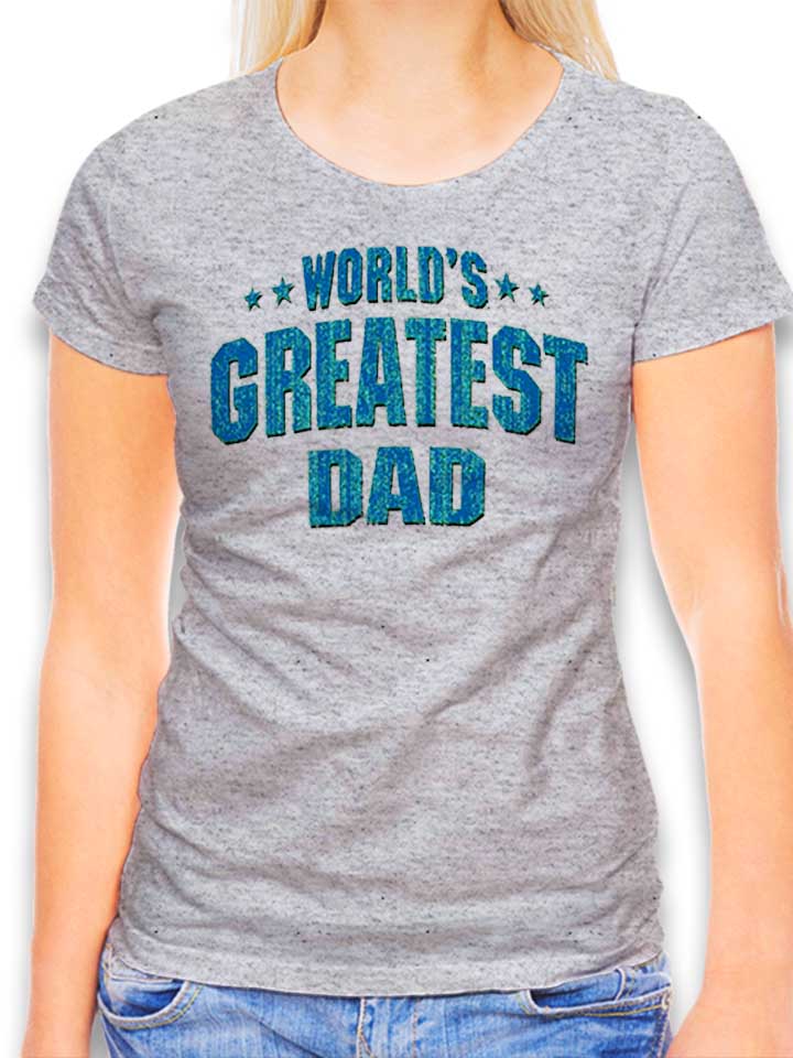 Worlds Greatest Dad Damen T-Shirt grau-meliert L