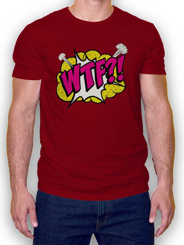 Wtf Pop Art Camiseta burdeos L