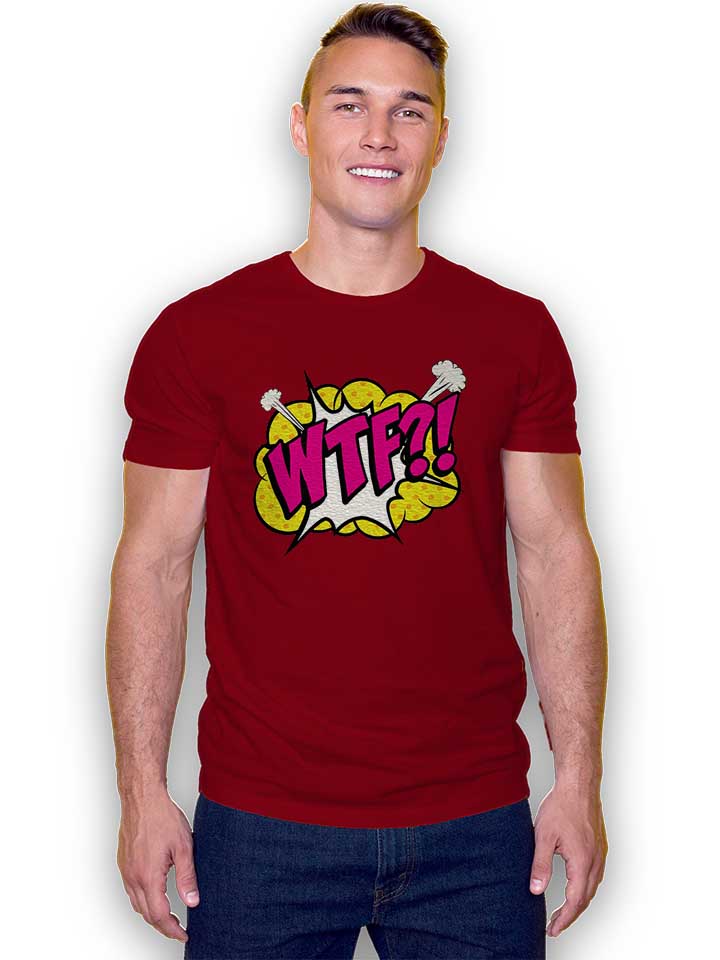 wtf-pop-art-t-shirt bordeaux 2