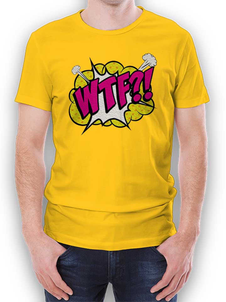 Wtf Pop Art T-Shirt gelb L