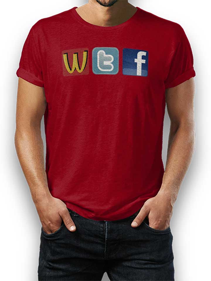 Wtf Camiseta burdeos L