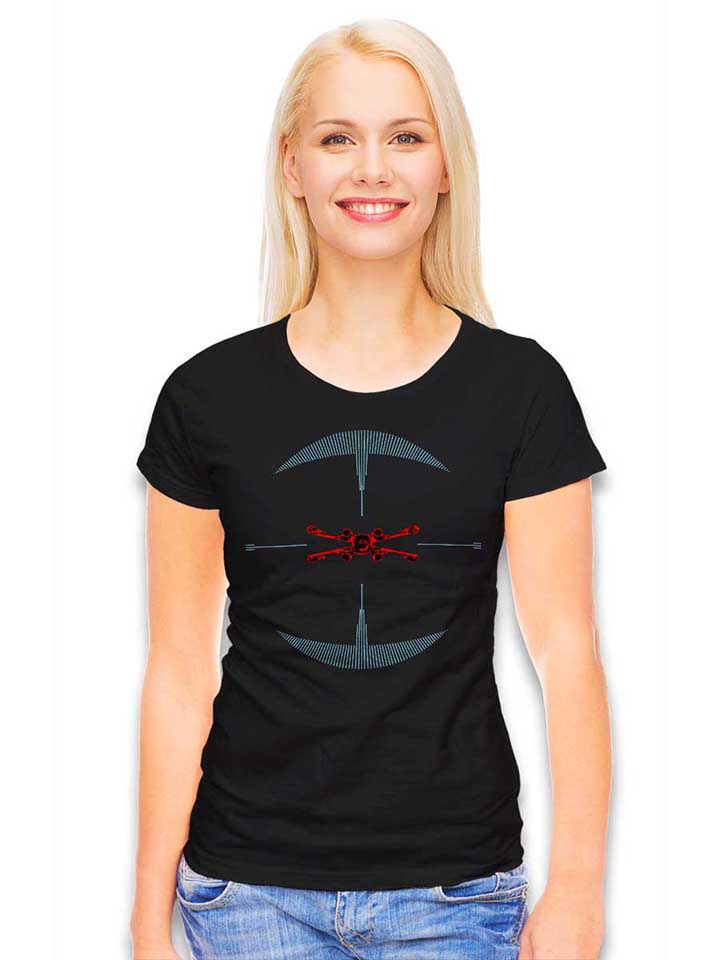 x-wing-target-damen-t-shirt schwarz 2