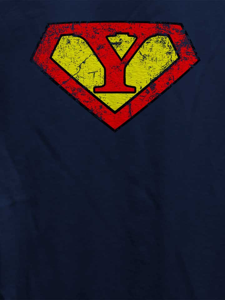 y-buchstabe-logo-vintage-damen-t-shirt dunkelblau 4