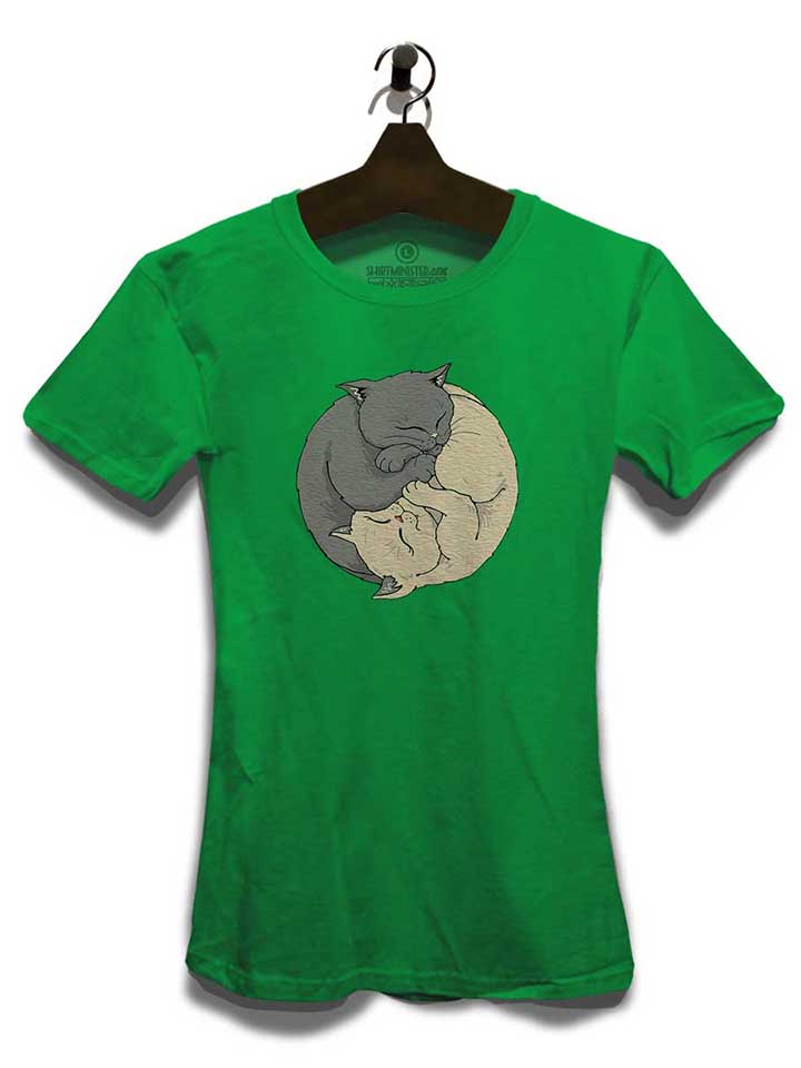 yin-yang-cats-damen-t-shirt gruen 3