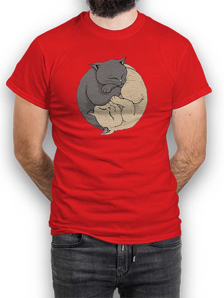Yin Yang Cats T-Shirt rot L