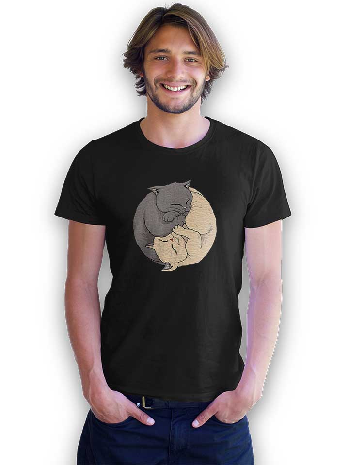 yin-yang-cats-t-shirt schwarz 2