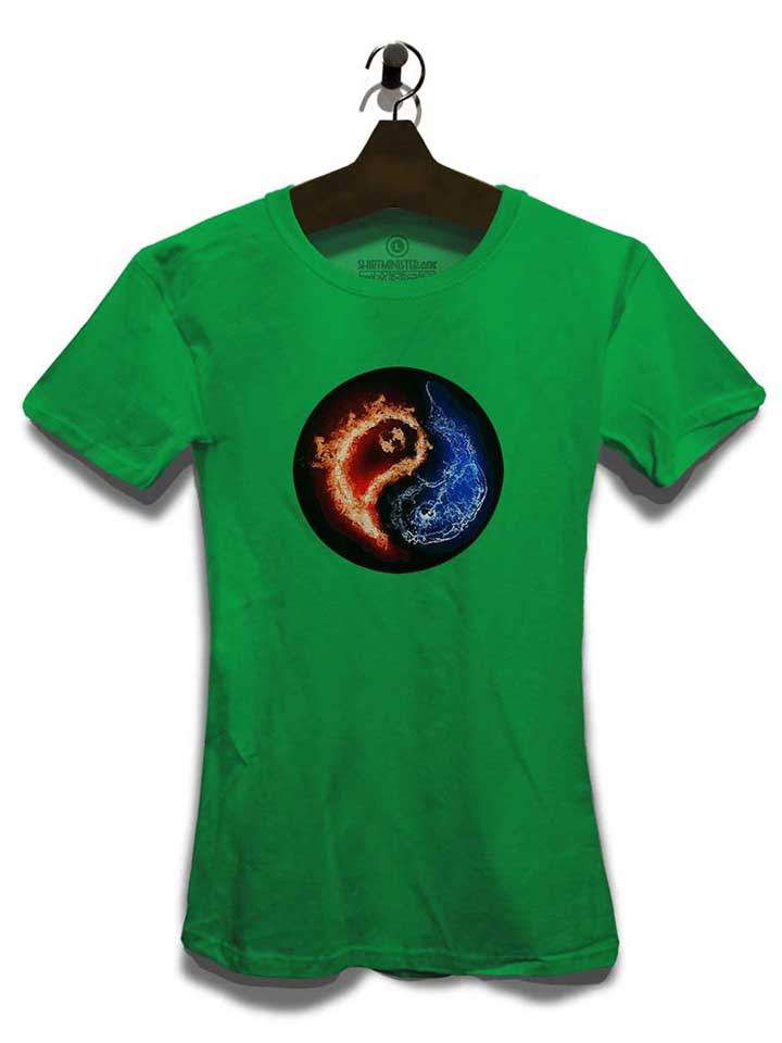 yin-yang-flames-water-damen-t-shirt gruen 3