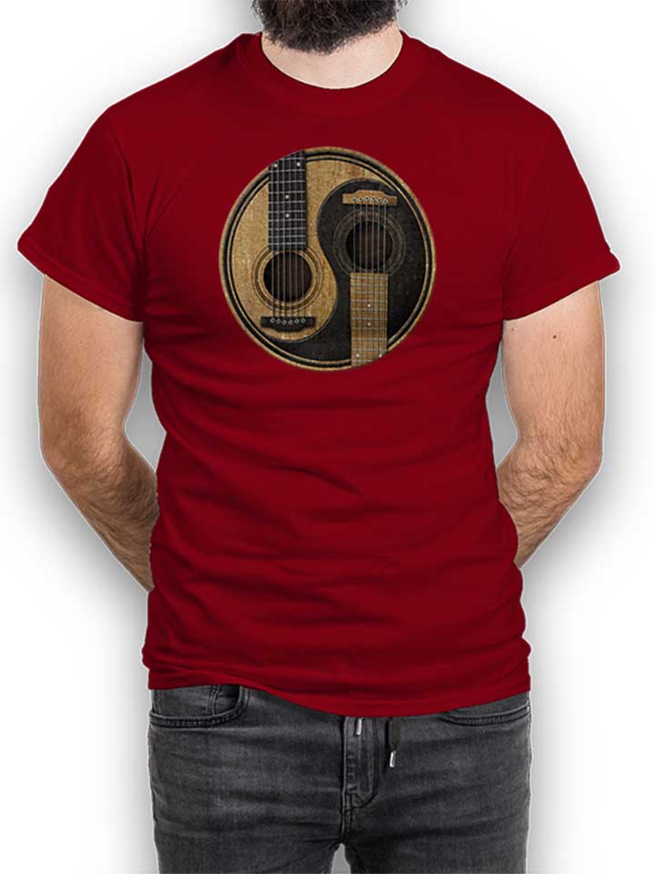 yin-yang-guitars-t-shirt bordeaux 1