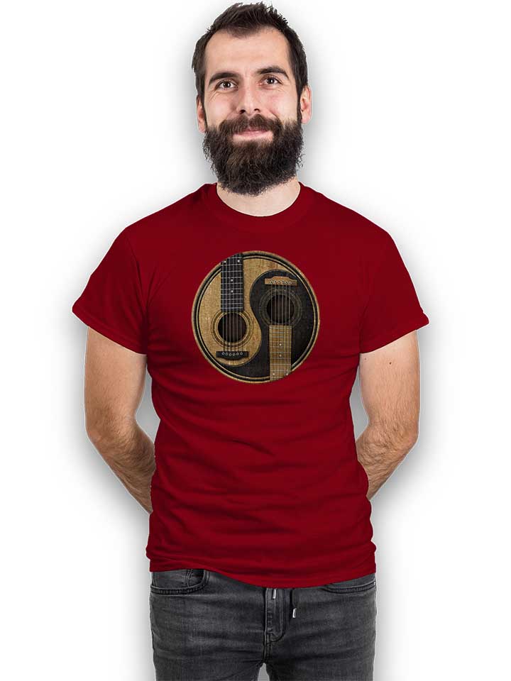 yin-yang-guitars-t-shirt bordeaux 2